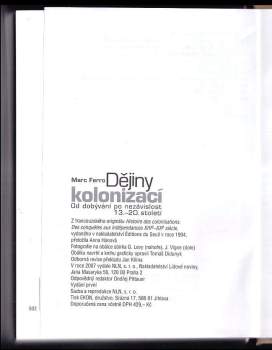 Marc Ferro: Dějiny kolonizací