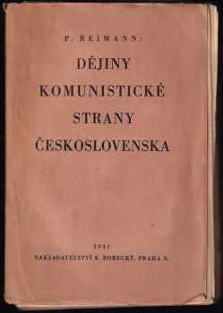 Pavel Reiman: Dějiny Komunistické strany Československa
