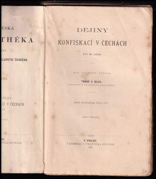 Tomáš Václav Bílek: Dějiny konfiskací v Čechách po r. 1618