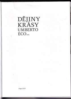 Umberto Eco: Dějiny krásy
