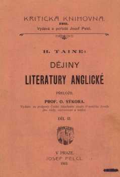 Hippolyte Adolphe Taine: Dějiny literatury anglické