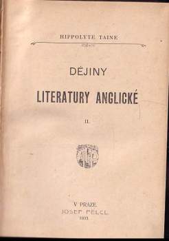Hippolyte Adolphe Taine: Dějiny literatury anglické