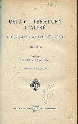 Berthold Wiese: Dějiny literatury italské