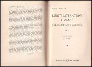 Berthold Wiese: Dějiny literatury italské, díl I. + II., KOMPLET