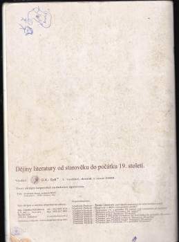 Vladimír Prokop: Dějiny literatury od starověku do počátku 19. století