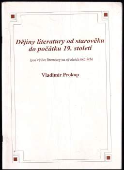 Dějiny literatury od starověku do počátku 19. století