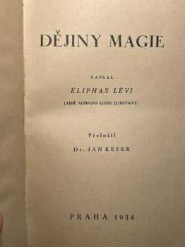 Eliphas Lévi: Dějiny magie