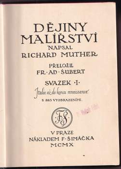 Richard Muther: Dějiny malířství