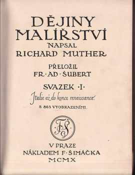 Richard Muther: Dějiny malířství