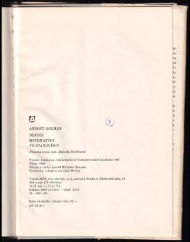 Arnošt Kolman: Dějiny matematiky ve starověku