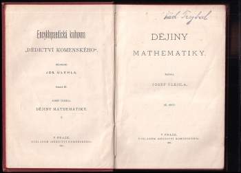 Josef Úlehla: Dějiny mathematiky