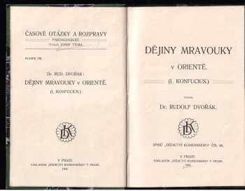 Rudolf Dvořák: Dějiny mravouky v Orientě