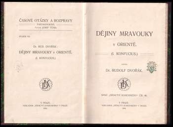 Rudolf Dvořák: Dějiny mravouky v Orientě