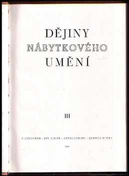 František Cimbůrek: Dějiny nábytkového umění  I. - III. svazek