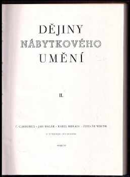 František Cimbůrek: Dějiny nábytkového umění  I. - III. svazek