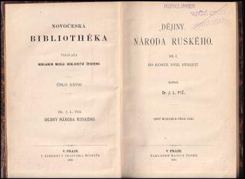 Josef Ladislav Píč: Dějiny národa ruského. Díl I. Do konce XVIII. století