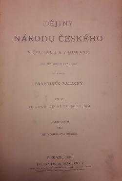 František Palacký: Dějiny národu Českého v Čechách a v Moravě