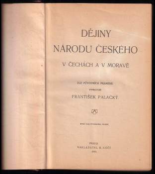 František Palacký: Dějiny národu českého v Čechách a v Moravě