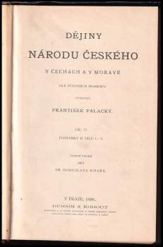 František Palacký: Dějiny národu českého v Čechách a v Moravě