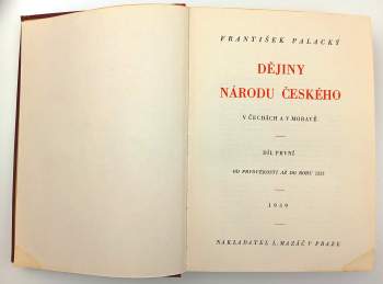 František Palacký: Dějiny národu českého v Čechách a v Moravě