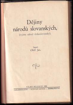 Jan Obšil: Dějiny národů slovanských, vyjma národ československý