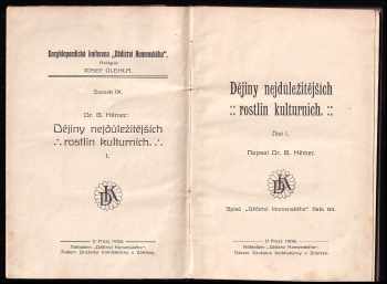 Bohumil Němec: Dějiny nejdůležitějších rostlin kulturních