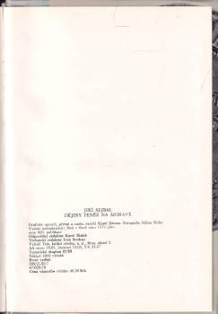 Jiří Sejbal: Dějiny peněz na Moravě