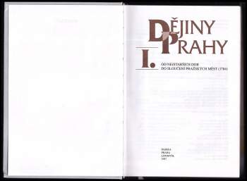 Pavel Bělina: Dějiny Prahy
