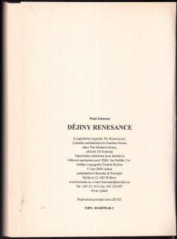 Paul Johnson: Dějiny renesance