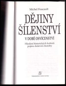 Michel Foucault: Dějiny šílenství v době osvícenství