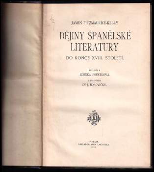 James Fitzmaurice-Kelly: Dějiny španělské literatury do konce XVIII. století