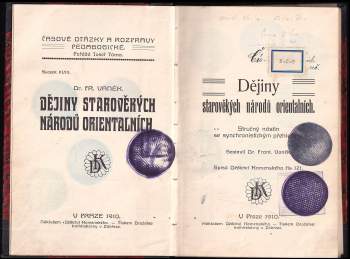 František Vaněk: Dějiny starověkých národů orientálních
