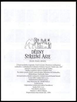 Jean-Paul Roux: Dějiny Střední Asie