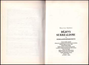 Maurice Nadeau: Dějiny surrealismu a surrealistické dokumenty