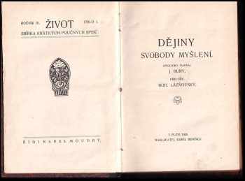 J. B Bury: Dějiny svobody myšlení