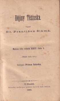 František Sláma: Dějiny Těšínska - část 2