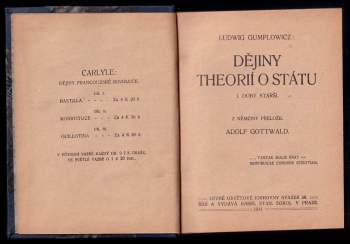 Ludwig Gumplowicz: Dějiny theorií o státu