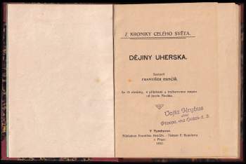 František Hrnčíř: Dějiny Uherska