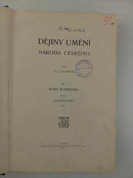 Ferdinand Josef Lehner: Dějiny umění národa českého