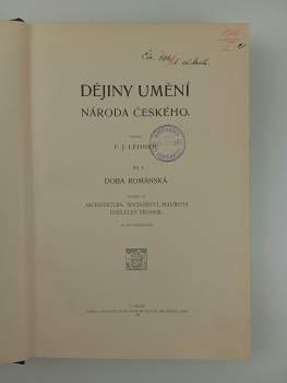 Ferdinand Josef Lehner: Dějiny umění národa českého