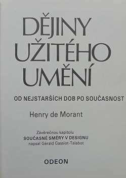 Henry de Morant: Dějiny užitého umění