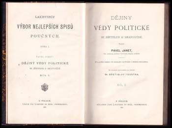 Paul Janet: Dějiny vědy politické se zřetelem k mravovědě