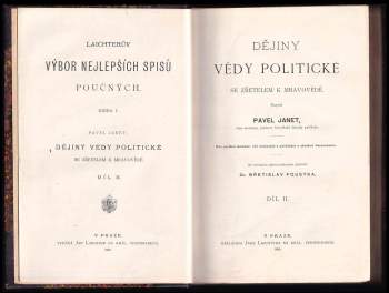 Paul Janet: Dějiny vědy politické se zřetelem k mravovědě