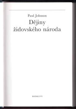 Paul Johnson: Dějiny židovského národa