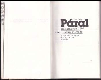 Vladimír Páral: Dekameron 2000, aneb, Láska v Praze