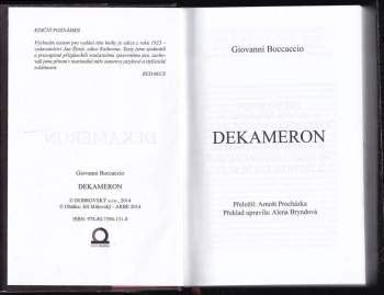 Giovanni Boccaccio: Dekameron