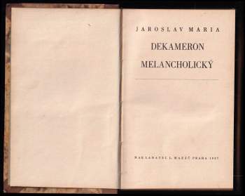 Jaroslav Maria: Dekameron melancholický