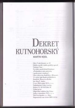 Martin Nodl: Dekret kutnohorský