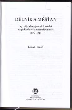 Lukás Fasora: Dělník a měšťan