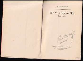 Edvard Beneš: Demokracie dnes a zítra